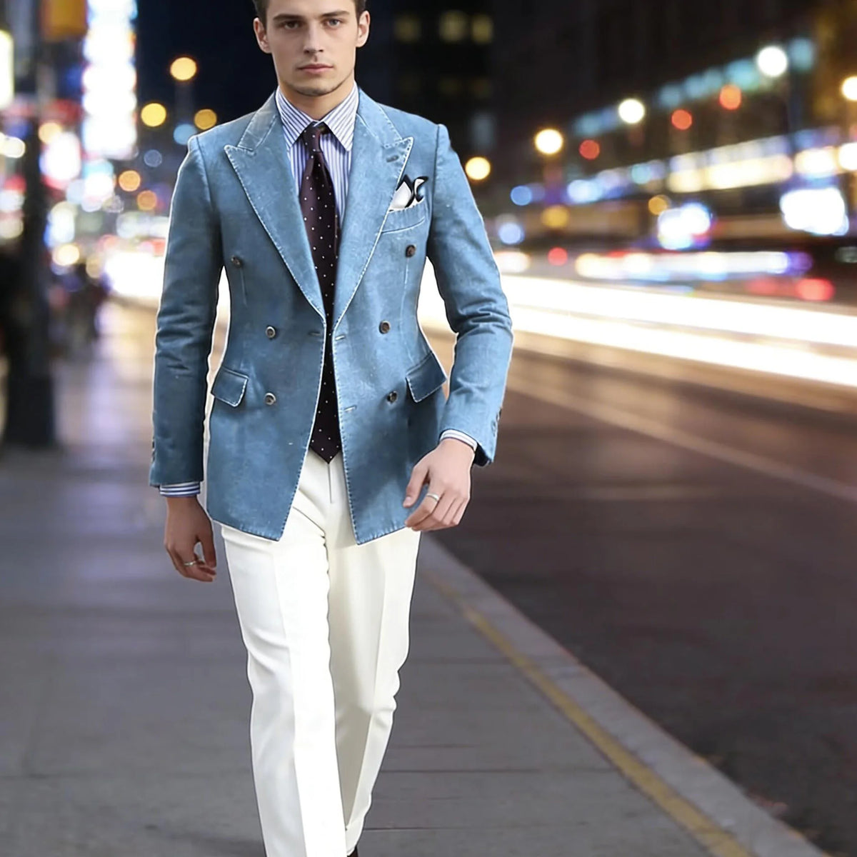 Blazer en Jean Homme Croisé – CLEVI Paris