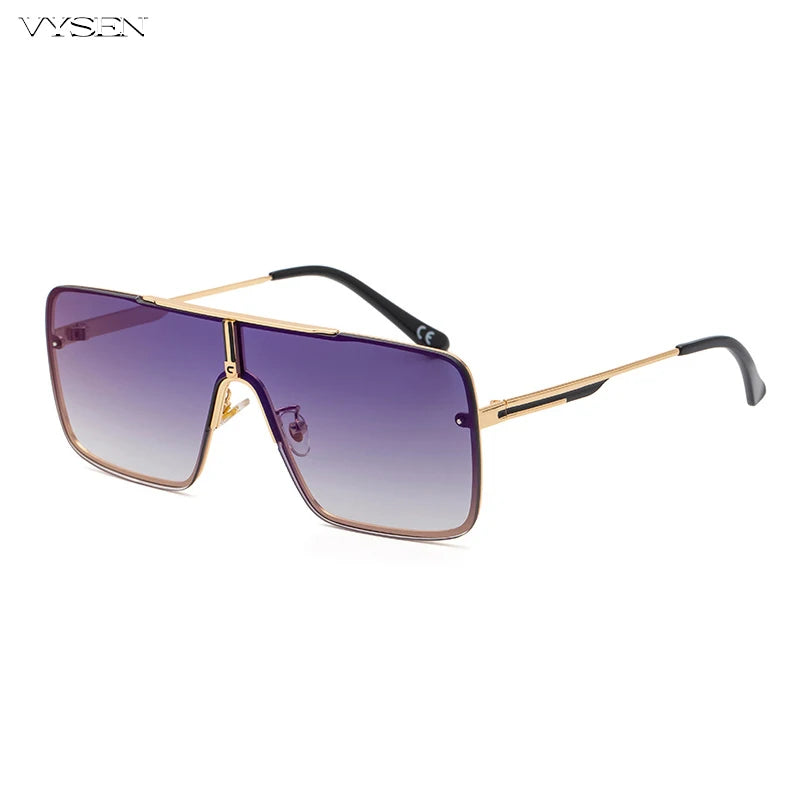 Lunettes de Soleil Oversize Carrées Homme – Grande Monture Métal UV400 – CLEVI Paris
