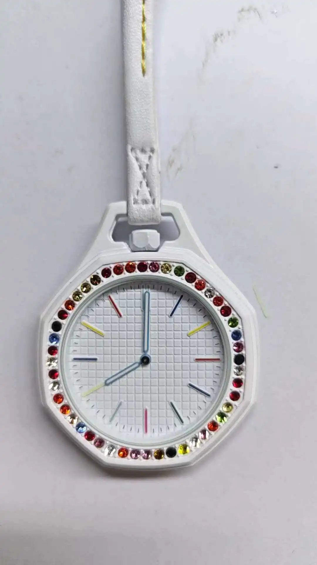 Montre de Poche Octogonale Quartz Lanière Microfibre Collier 3 Coloris Casual – CLEVI Paris