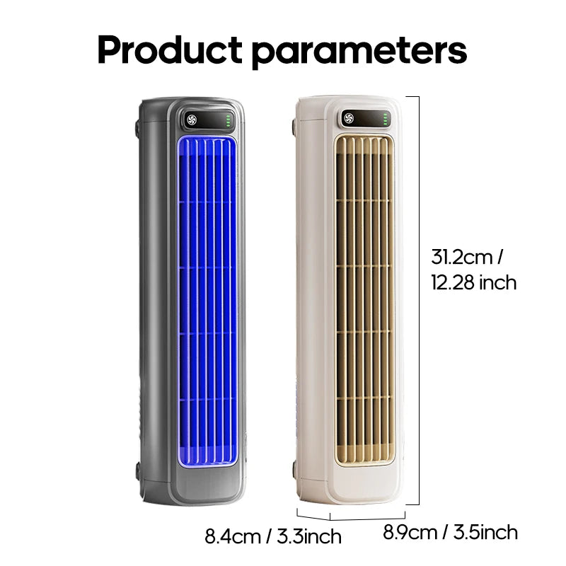 Ventilateur Tour Portable KINSCOTER M60 – Batterie 2000mAh, 12h d'Autonomie, 3 Vitesses, Mural ou Bureau – Kaki / Gris