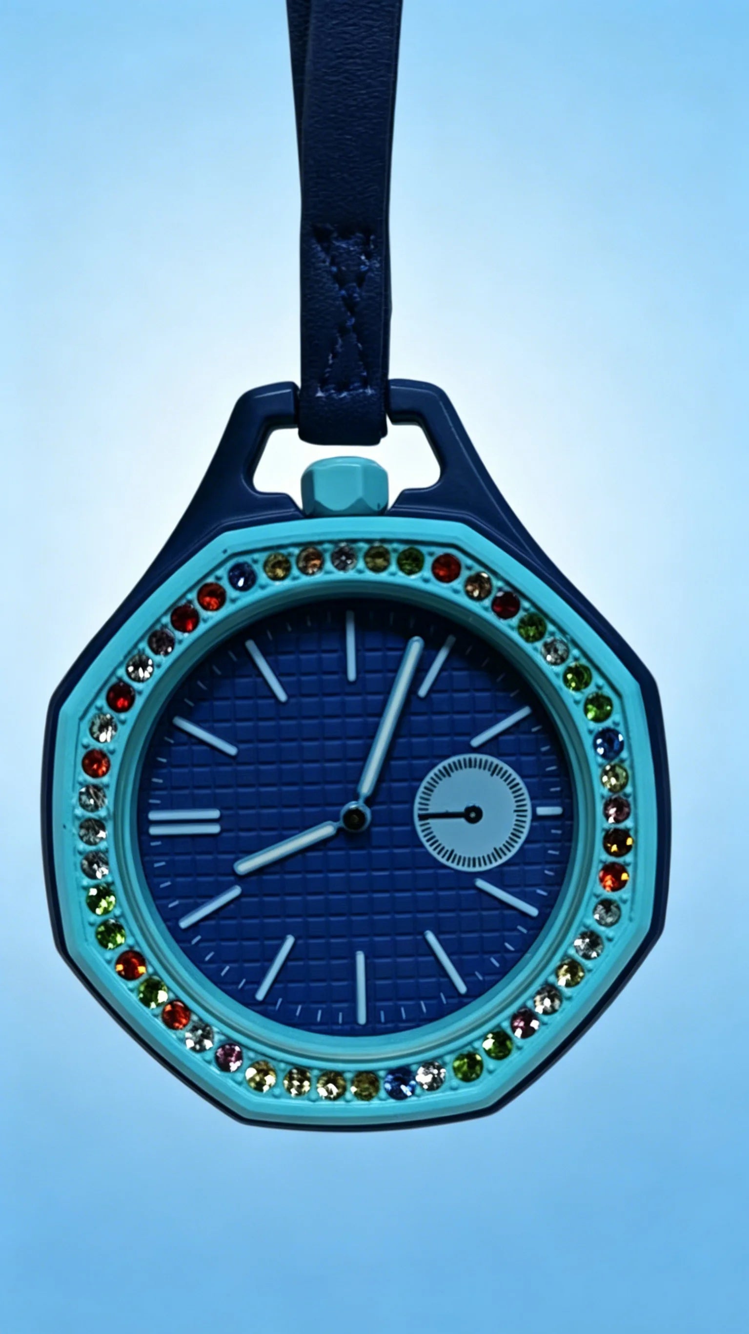 Montre de Poche Octogonale Quartz Lanière Microfibre Collier 3 Coloris Casual – CLEVI Paris