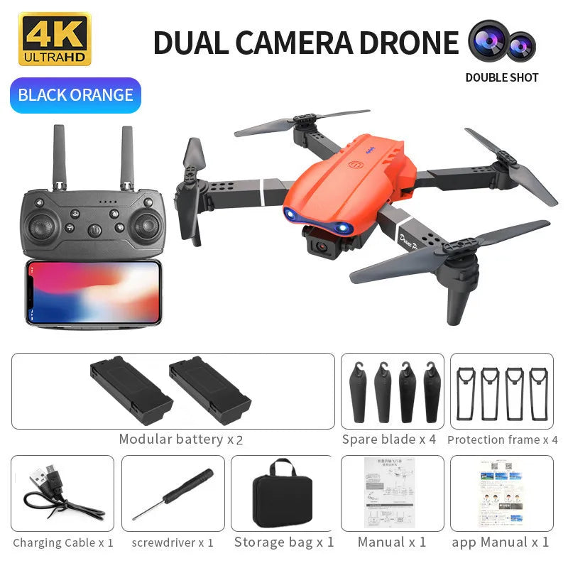 Mini Drone Pliable E99 4K WiFi – Double Caméra FPV, Décollage/Atterrissage Automatique & Gyroscope – CLEVI Paris