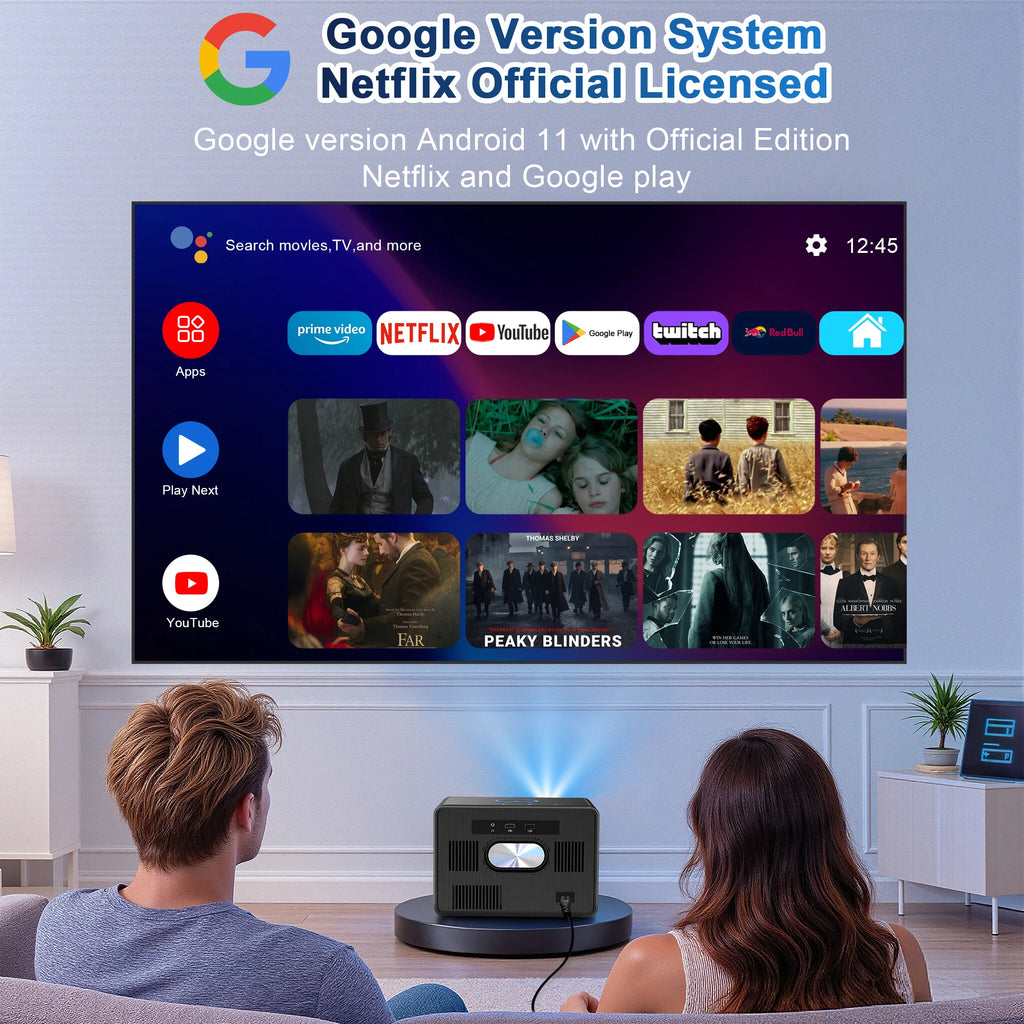 HORLAT X04 GTV Projecteur Google TV Android 14 1080P 4K 3500 ANSI Optique Fermée WiFi 6 BT 5.4 Son 30W – CLEVI Paris