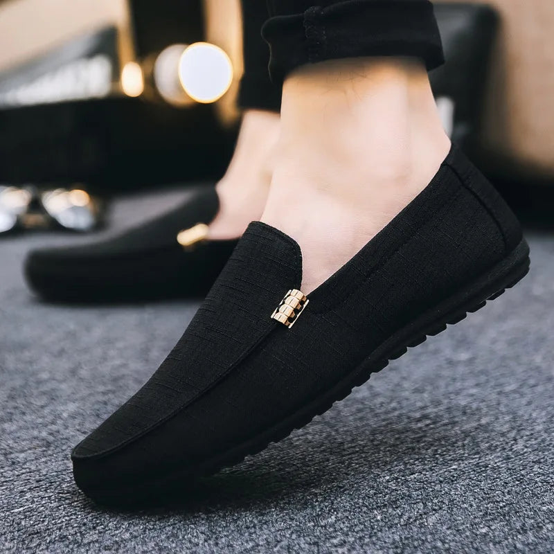 Mocassins Canvas Slip-On Homme – CLEVI Paris