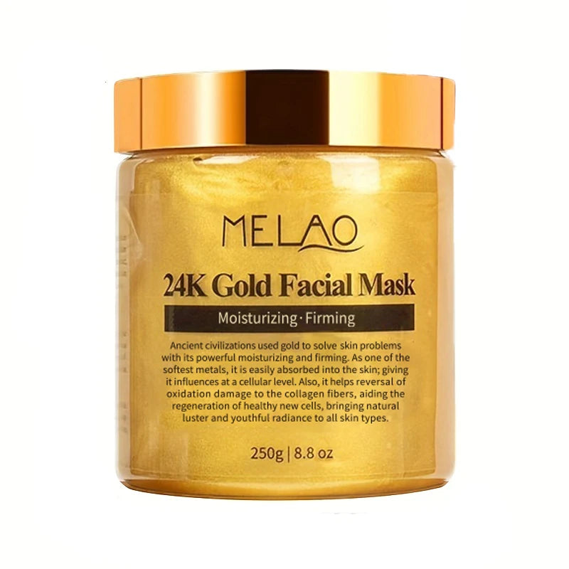 Masque Visage Or 24K MELAO 250g – Collagène, Anti-Âge & Hydratation Profonde – CLEVI Paris