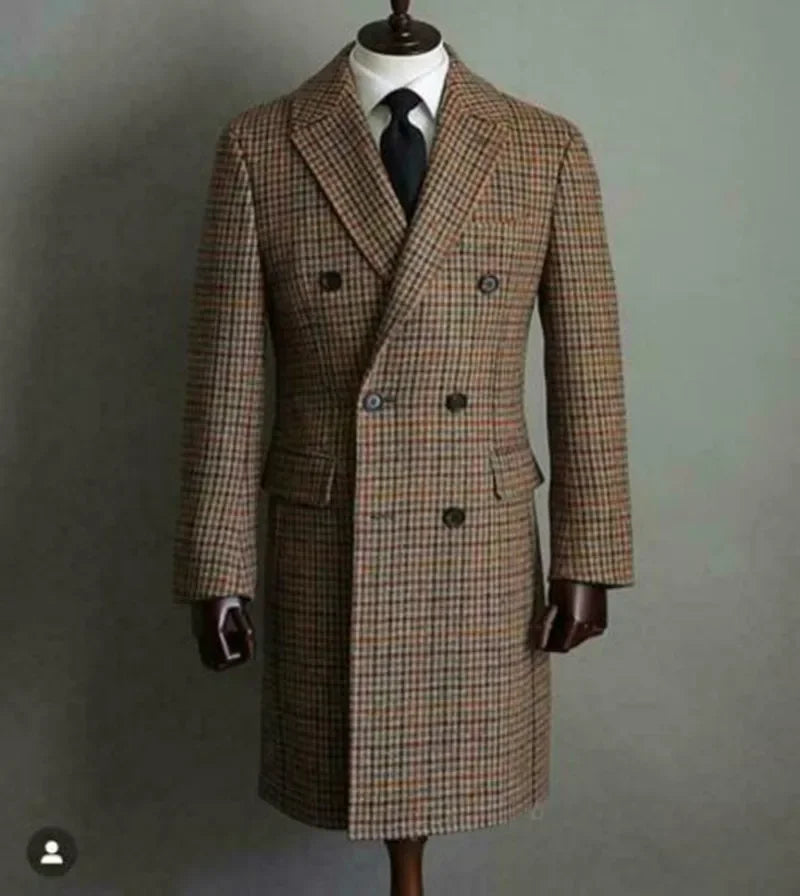 Manteau Long Homme Laine à Carreaux – CLEVI Paris