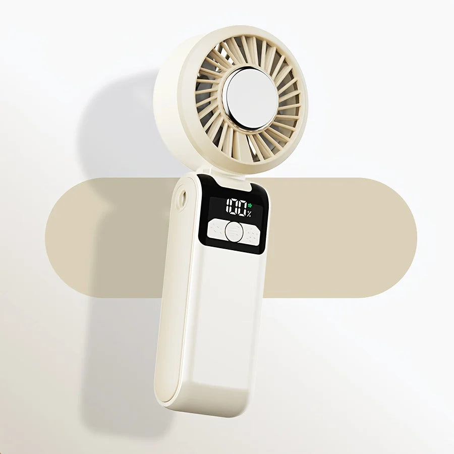 Ventilateur Portable Pliable Ice Pack | 100 Vitesses LED Affichage TYPE-C Lanyard – CLEVI Paris
