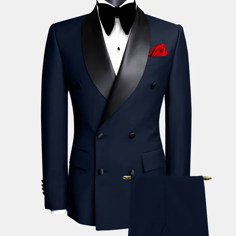 Costume Smoking Double Boutonnage Homme Slim Fit Châle Revers – CLEVI Paris