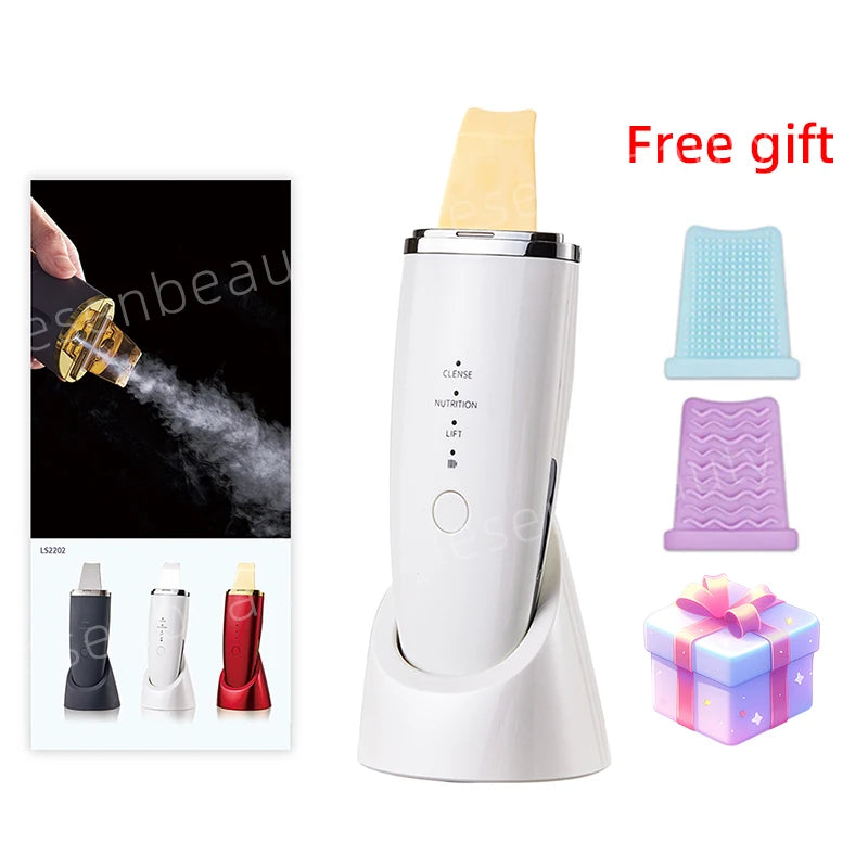 Spatule EMS Ultrasonique Or 24K Peeling Points Noirs Lifting Visage – CLEVI Paris