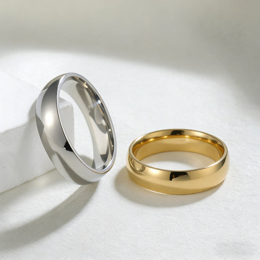 Bague Minimaliste Acier Inoxydable 6mm — Plaquée Or 18k, Waterproof, Couple | CLEVI Paris
