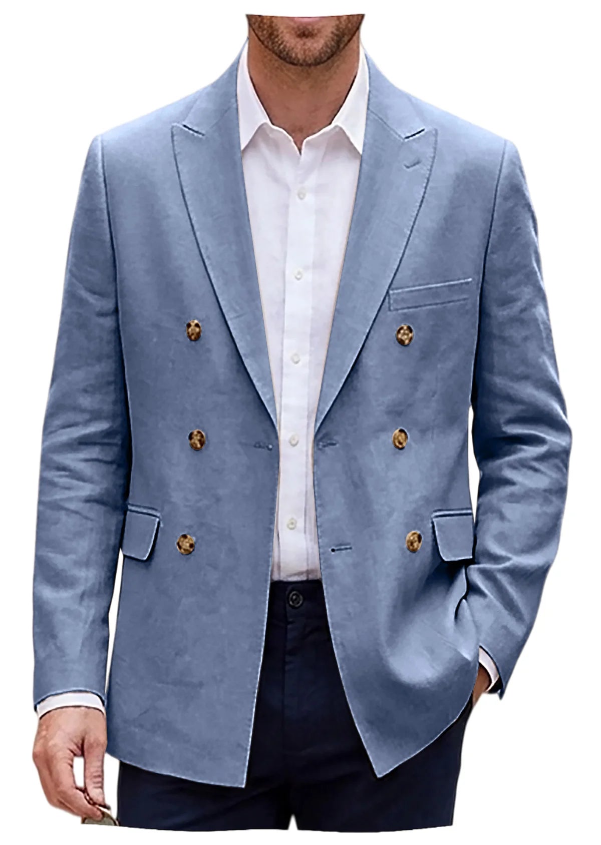 Blazer homme double boutonnage à revers – CLEVI Paris