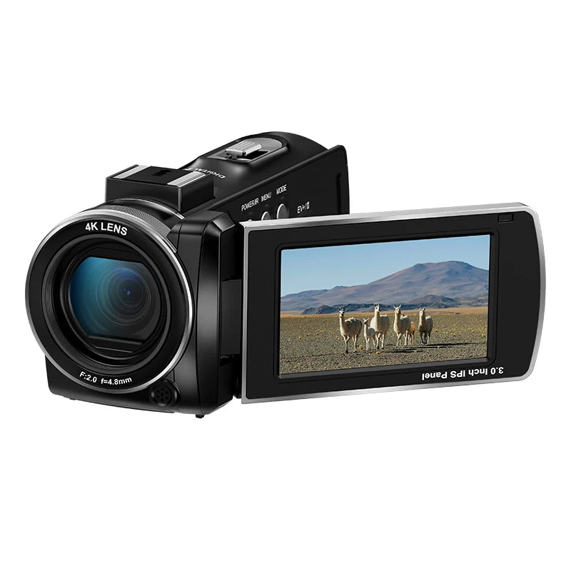 Caméscope Ordro Z36 4K 64MP – Zoom 18x, Vision Nocturne IR, Écran Tactile 270°, Fill-in LED, Webcam, Style Vintage – CLEVI Paris