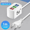 Chargeur USB Rapide 6-en-1 | Multiprise Bureau 30 W, USB PD & Quick Charge, Câble 1 m – CLEVI Paris