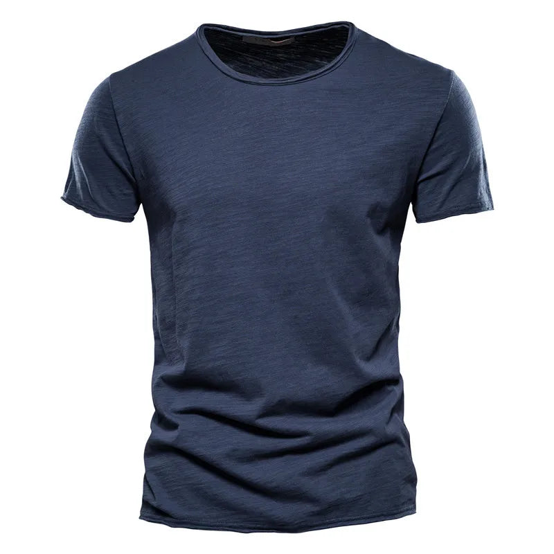 T-Shirt Homme Col Rond Coton – Coupe Slim Casual Été