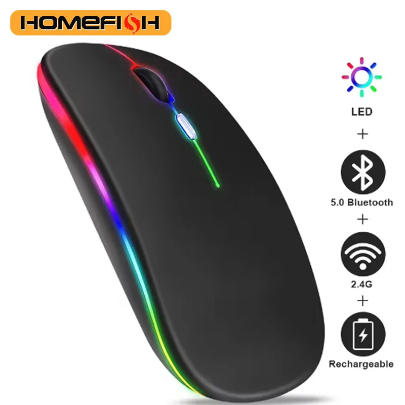 Souris Sans Fil PHONEPACE — Double Mode Bluetooth 5.2 & 2.4GHz, Silencieuse, LED, 1600 DPI | CLEVI Paris