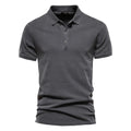 Polo Homme AIOPESON 100% Coton Uni – Col Rabattu, Manches Courtes, Anti-Boulochage