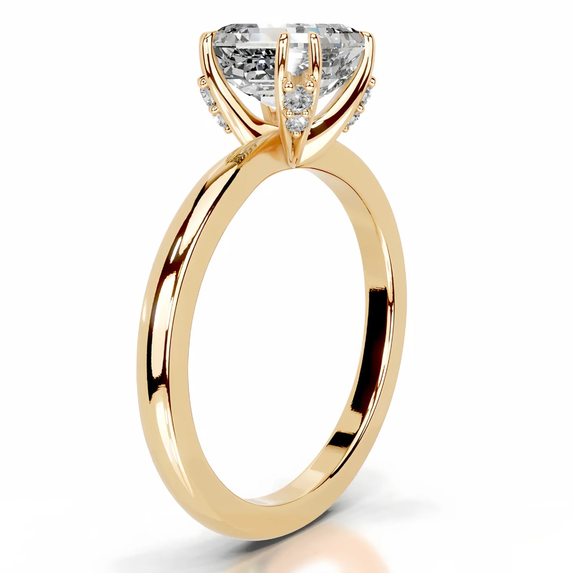 Bague Fiançailles Moissanîte 3CT Taille Asscher | Argent 925 Couleur D Certifiée GRA – CLEVI Paris