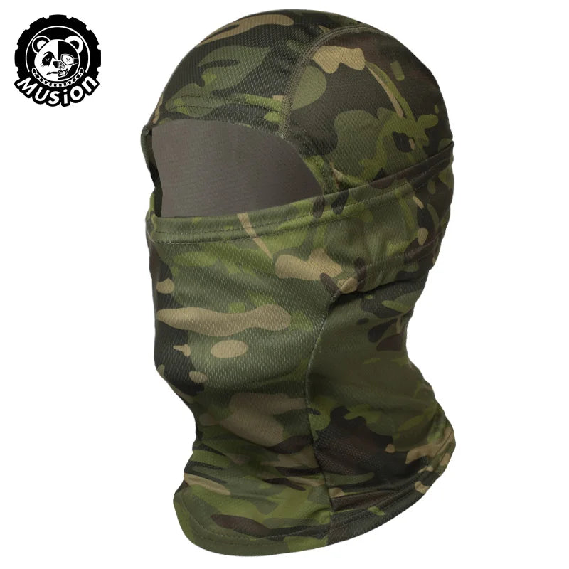 Cagoule Masque Facial Camouflage | Polyester Knit, Cyclisme, Ski, Chasse – CLEVI Paris
