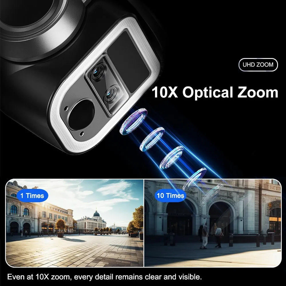 Caméra Solaire Extérieure LS VISION 12MP 6K Triple Objectif Zoom 10x 4G Wi-Fi PTZ IP66 – CLEVI Paris