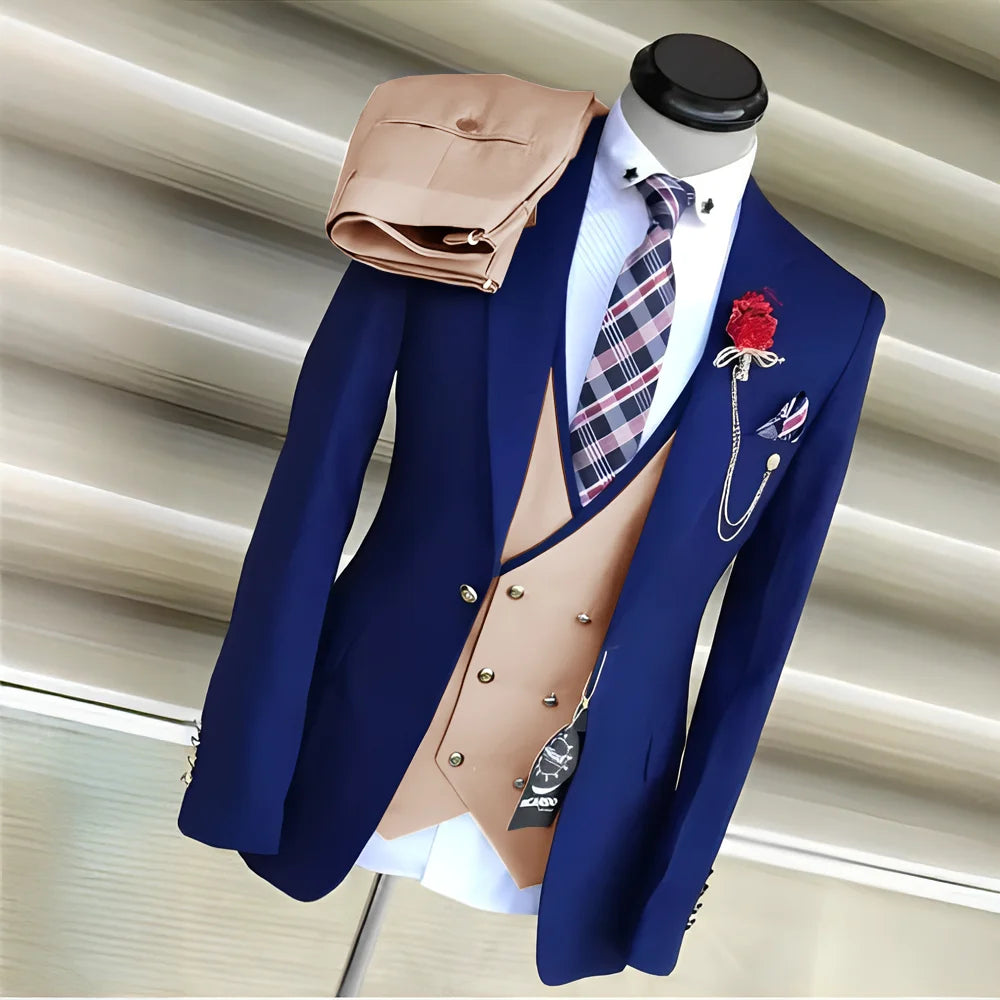 Costume Homme 3 Pièces Veste Pantalon Gilet Formel 12 Coloris Sur Mesure – CLEVI Paris