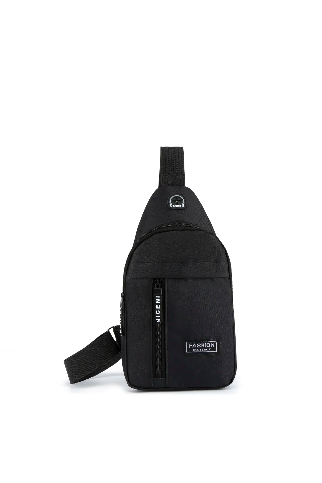 Sac Bandoulière Crossbody Homme — Chest Bag Tendance, Fermeture Éclair, Bleu Gris Noir | CLEVI Paris
