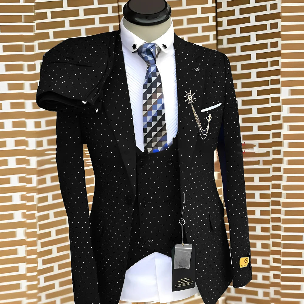 Costume homme 3 pièces à pois – CLEVI Paris