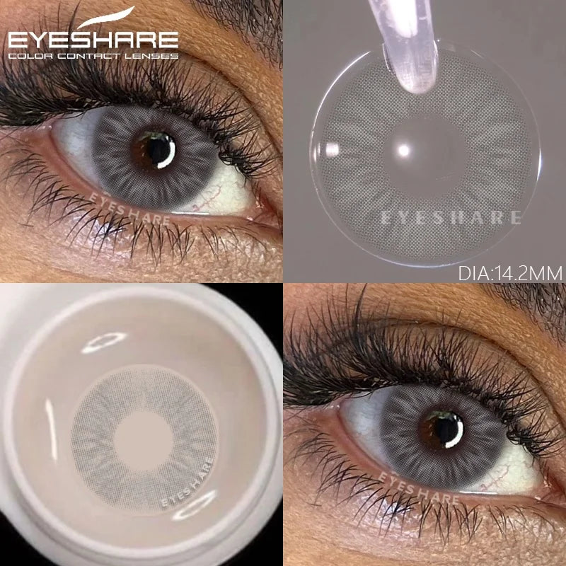Lentilles de Contact Colorées EYESHARE – 15 Teintes, Port Annuel, Sans Correction