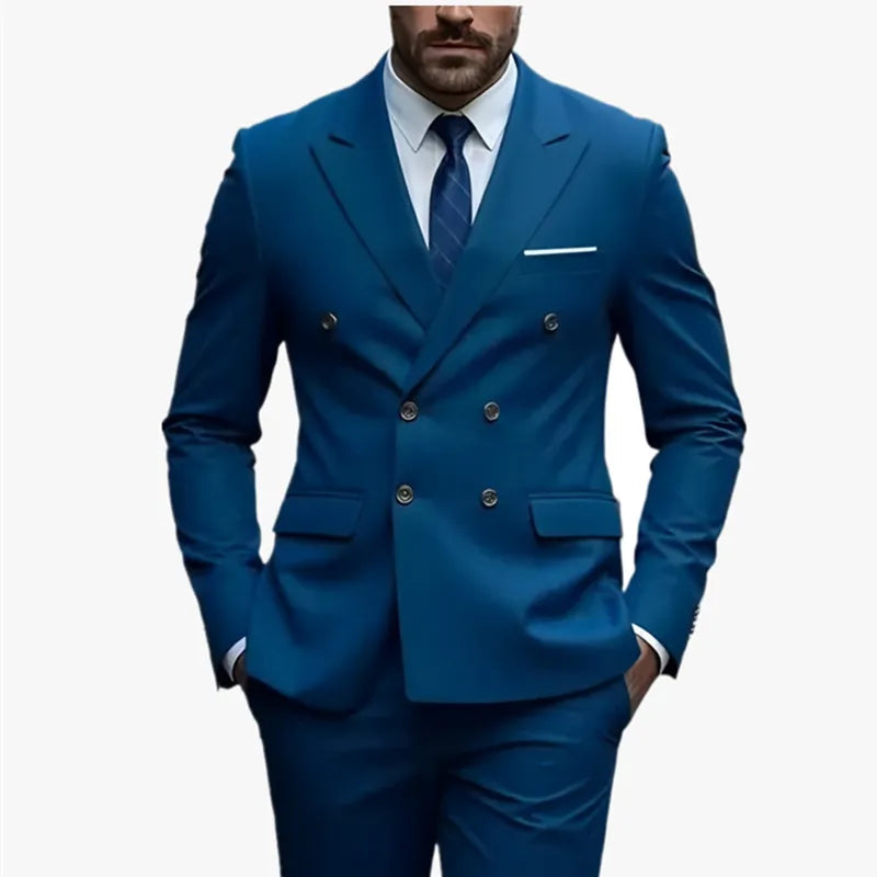 Costume homme uni double boutonnage – CLEVI Paris