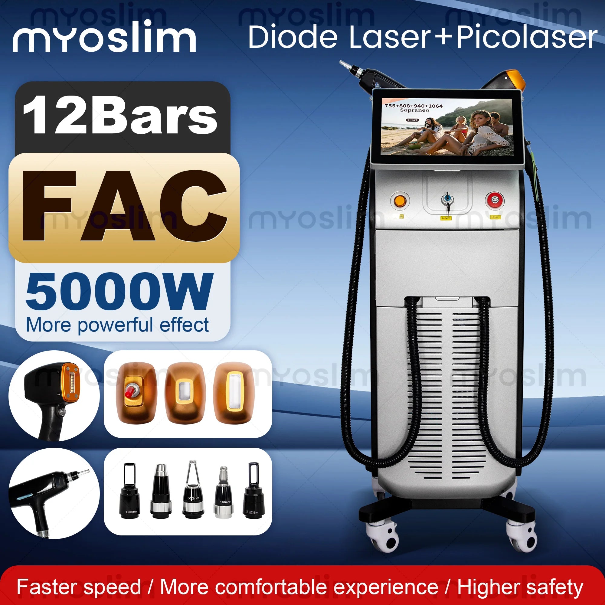 Machine Laser Diode 808nm 5000W FAC Épilation Permanente Professionnelle – CLEVI Paris