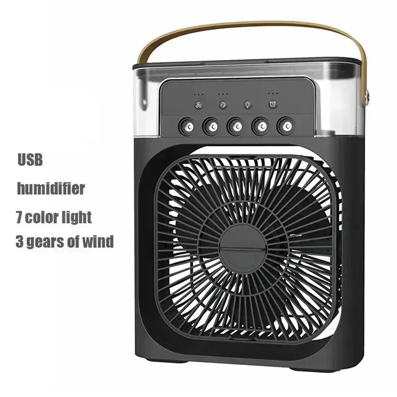 Ventilateur Humidificateur 3-en-1 avec Lumière LED 7 Couleurs — CLEVI Paris