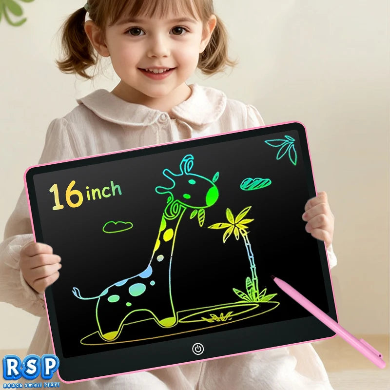 Ardoise LCD Enfants 10" & 16" – Dessin & Écriture, Effaçable, Jouet Éducatif 3-12 ans – CLEVI Paris