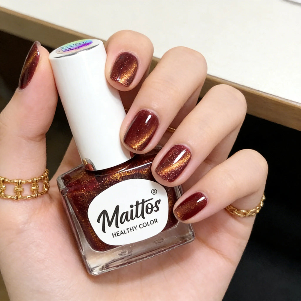 Vernis Œil de Chat WA509 Marron – Base d'Eau Sans UV & Magnétique – CLEVI Paris