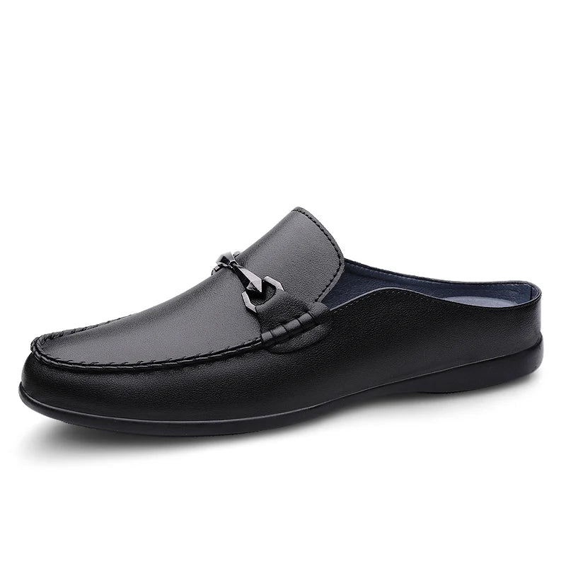 Mules Homme Cuir Véritable Slip-On Respirantes | Noir, Jaune, Blanc – CLEVI Paris