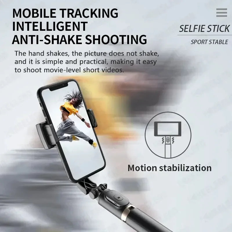 Gimbal Stabilisateur Smartphone 1 Axe Bluetooth Pliable | Perche Selfie Trépied Live