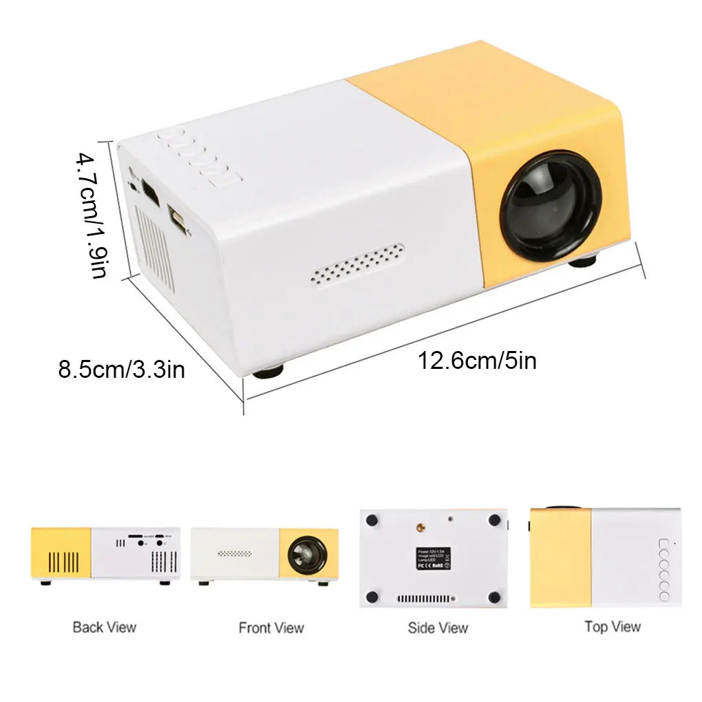 Mini Projecteur Portable Worallymy T4 — Full HD 1080P, LED, Correction Keystone, Télécommande, Maison & Outdoor | CLEVI Paris