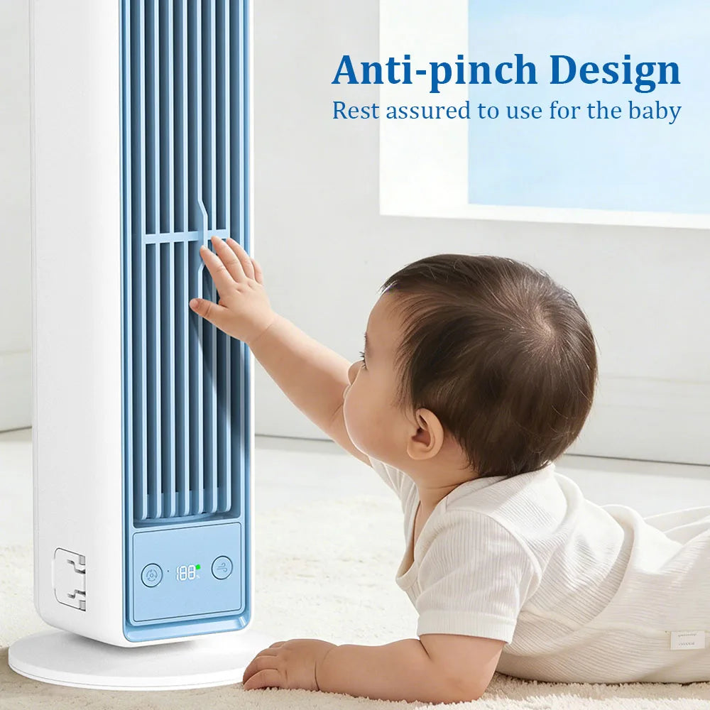 Ventilateur tour rechargeable blanc – CLEVI Paris