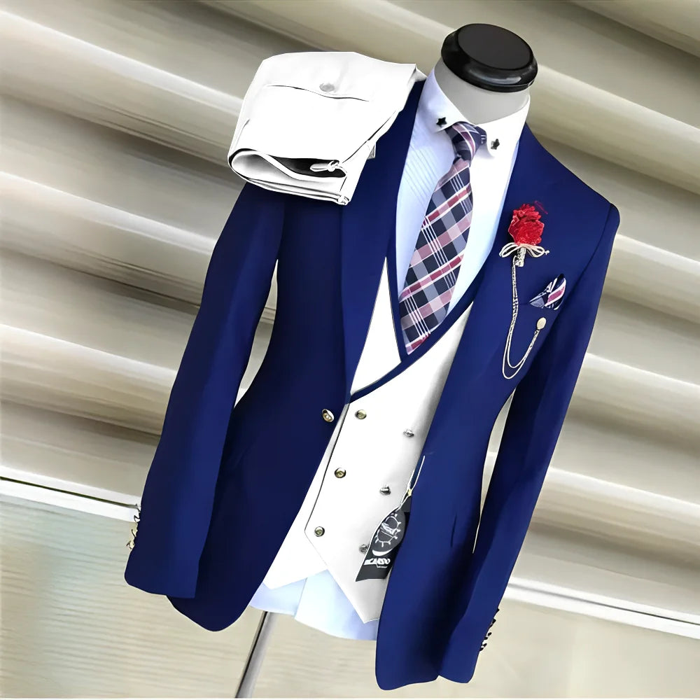Costume Homme 3 Pièces Veste Pantalon Gilet Formel 12 Coloris Sur Mesure – CLEVI Paris