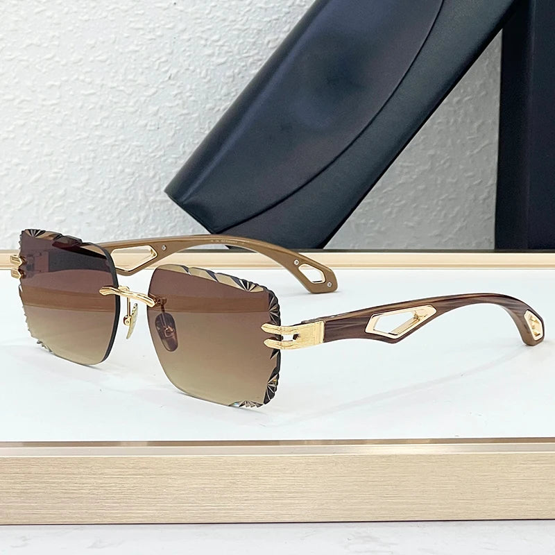 Lunettes de Soleil Homme Homotati Z154 – Sans Monture Acétate Artisanal Taillé Diamant UV400 – CLEVI Paris