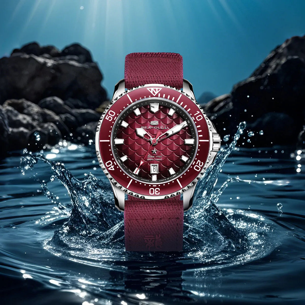 Montre Homme Sea-Gull 1216 – Automatique Plongeuse, Verre Saphir, Étanche 300M, Édition Dragon