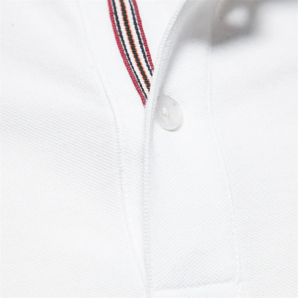 Polo Homme AIOPESON Coton Manches Courtes – Broderie, Anti-Boulochage