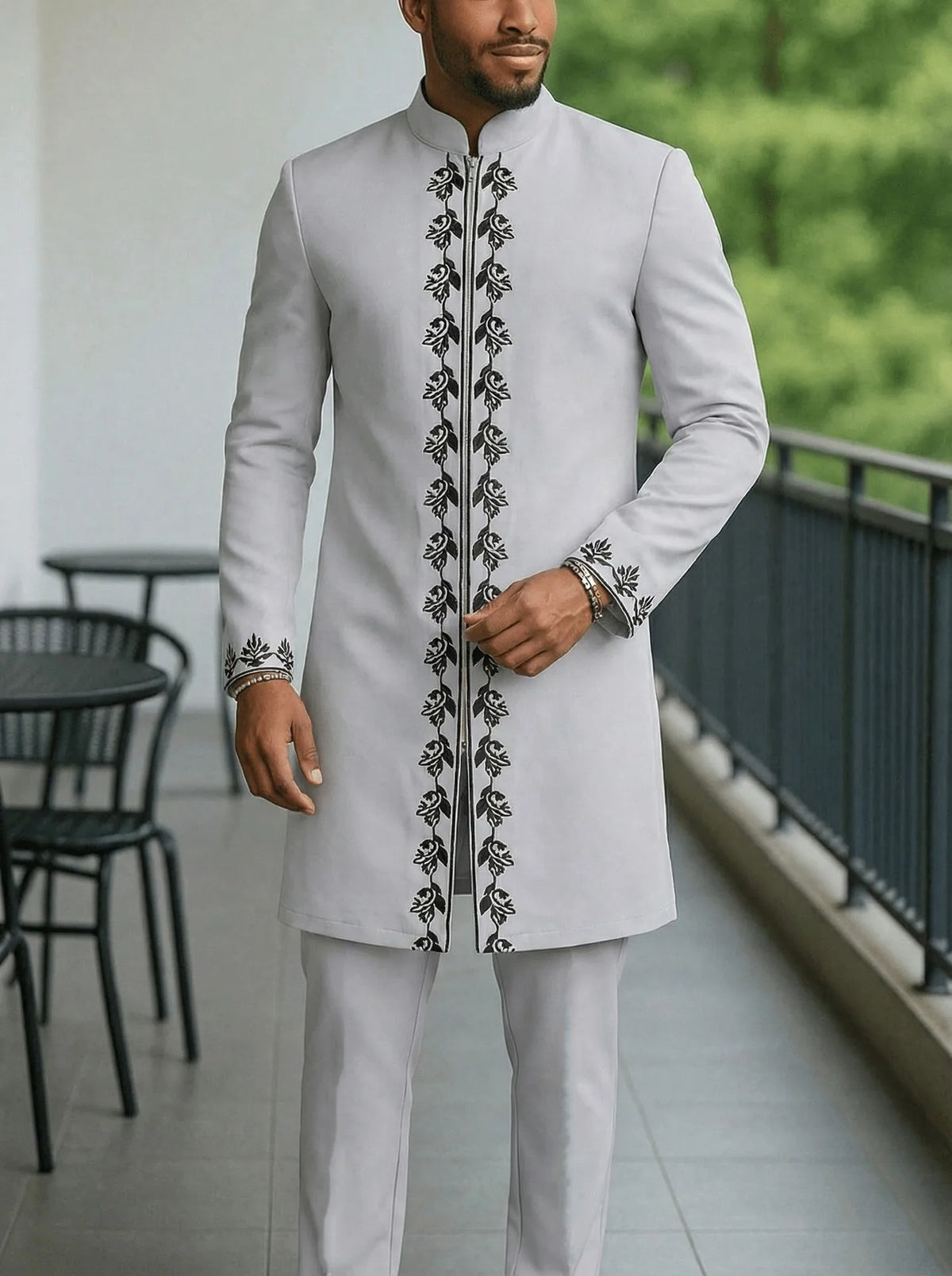 Kaftan Homme 2 Pièces Manches Longues – CLEVI Paris