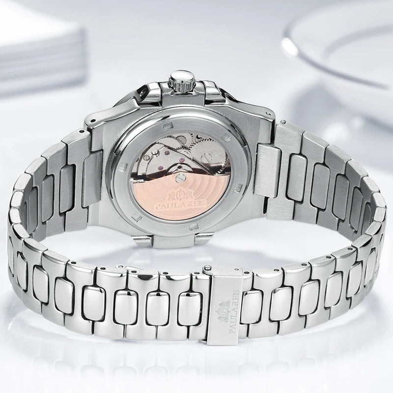 Montre Mécanique Carrée PAULAREIS Homme Acier – CLEVI Paris