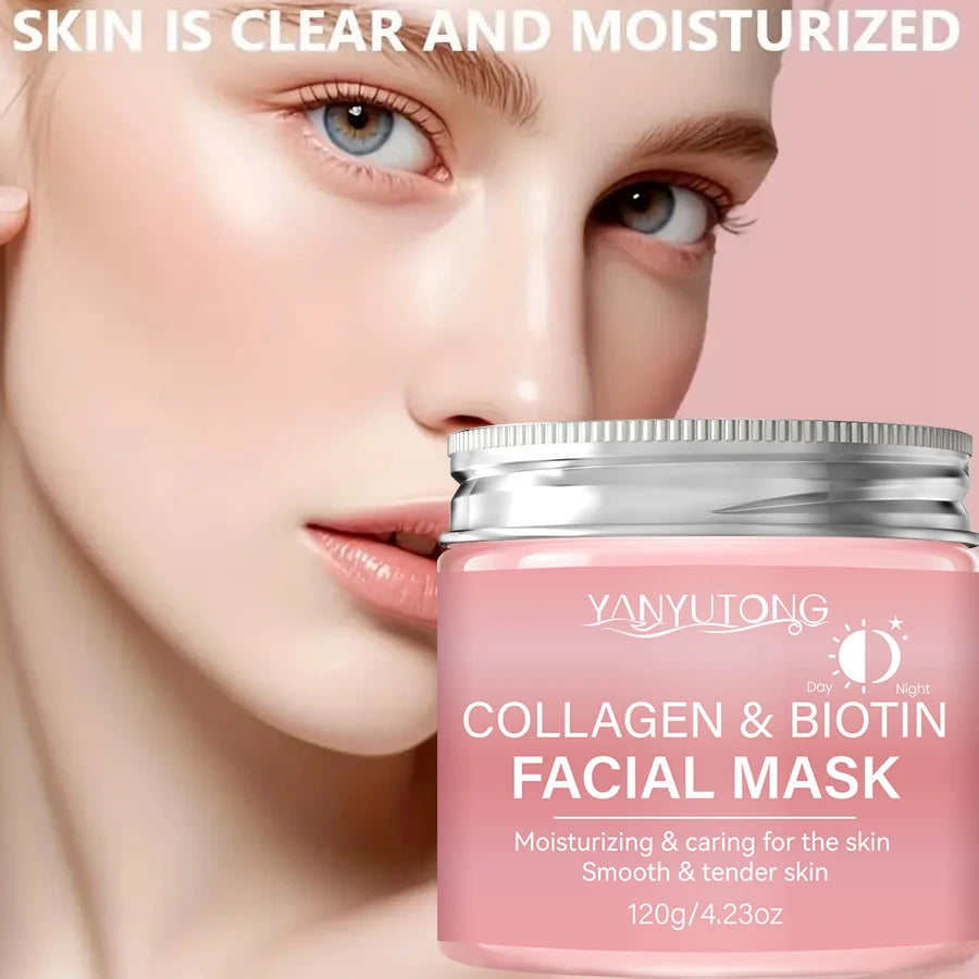 Masque Peel au Collagène & Biotine – Hydratation Profonde Jour & Nuit, Soin Éclatant