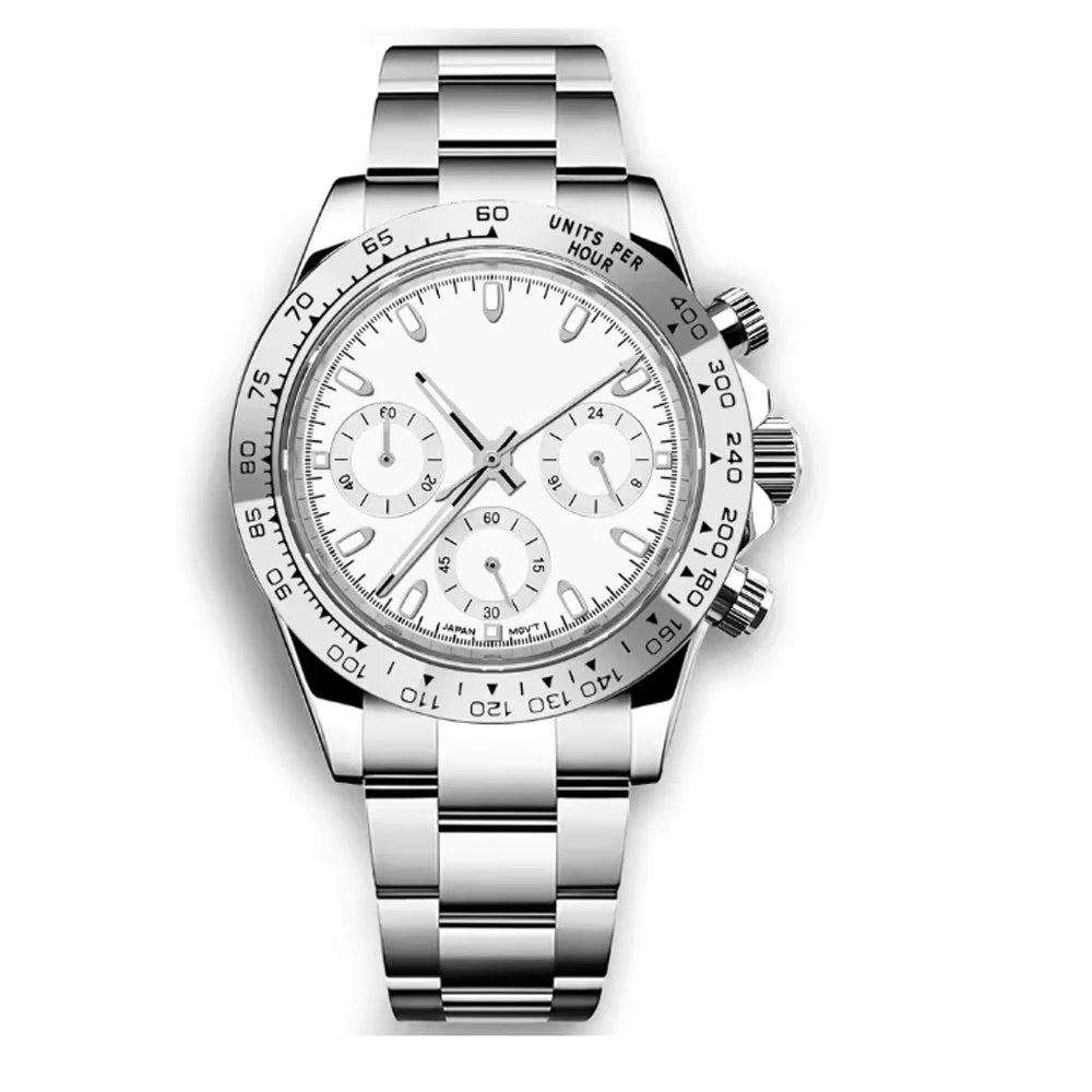 Corgeut Montre Quartz VK63 Homme Chronographe Complet 40mm Acier Sport 24h – CLEVI Paris