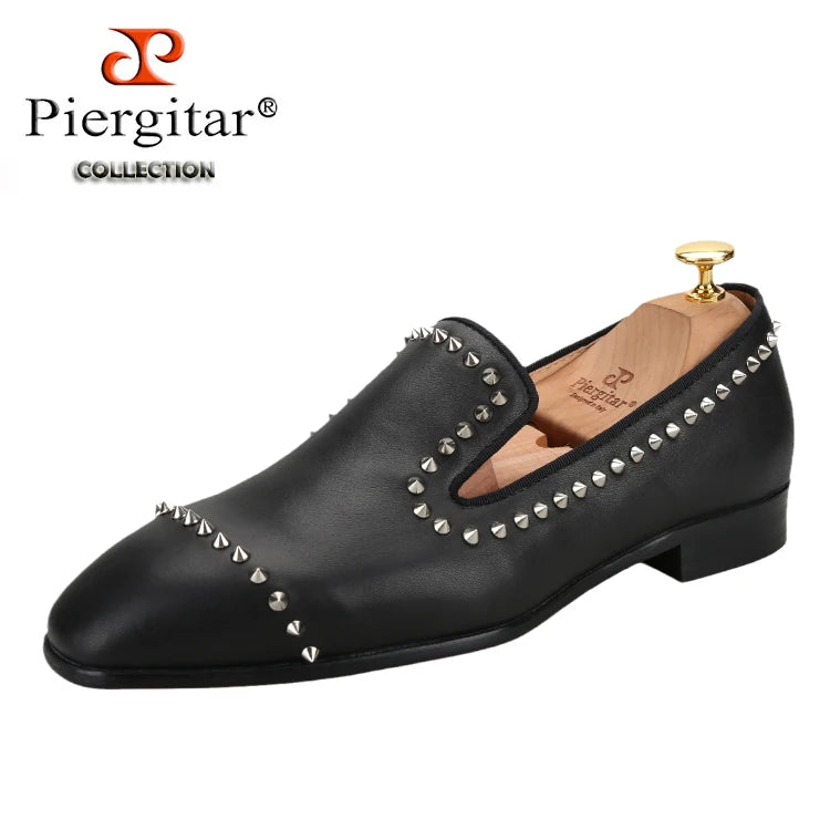 Loafers Cuir de Veau Rivets Homme Semelle Rouge Fait Main – CLEVI Paris
