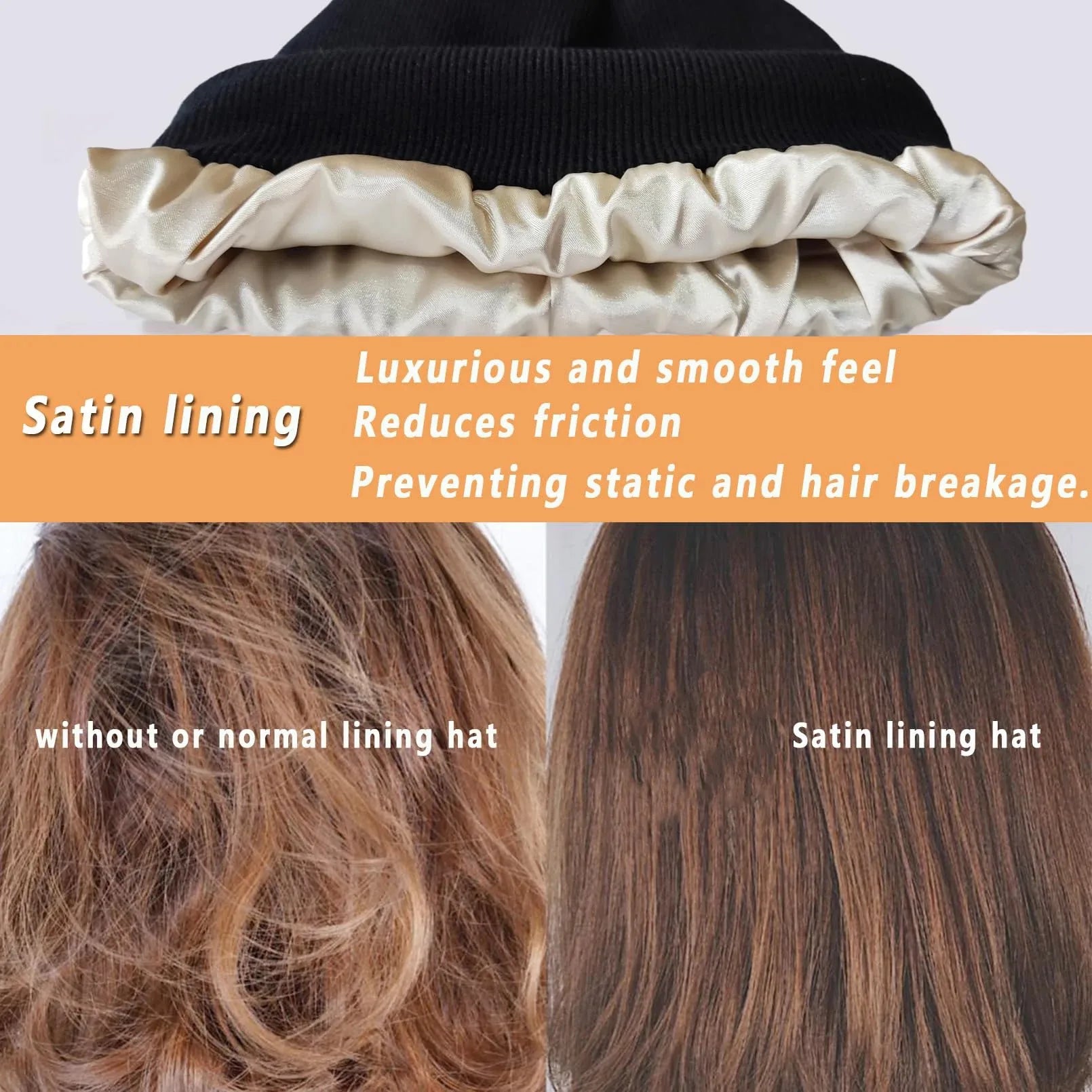 Bonnet Tricoté Doublé Satin Unisexe — CLEVI Paris