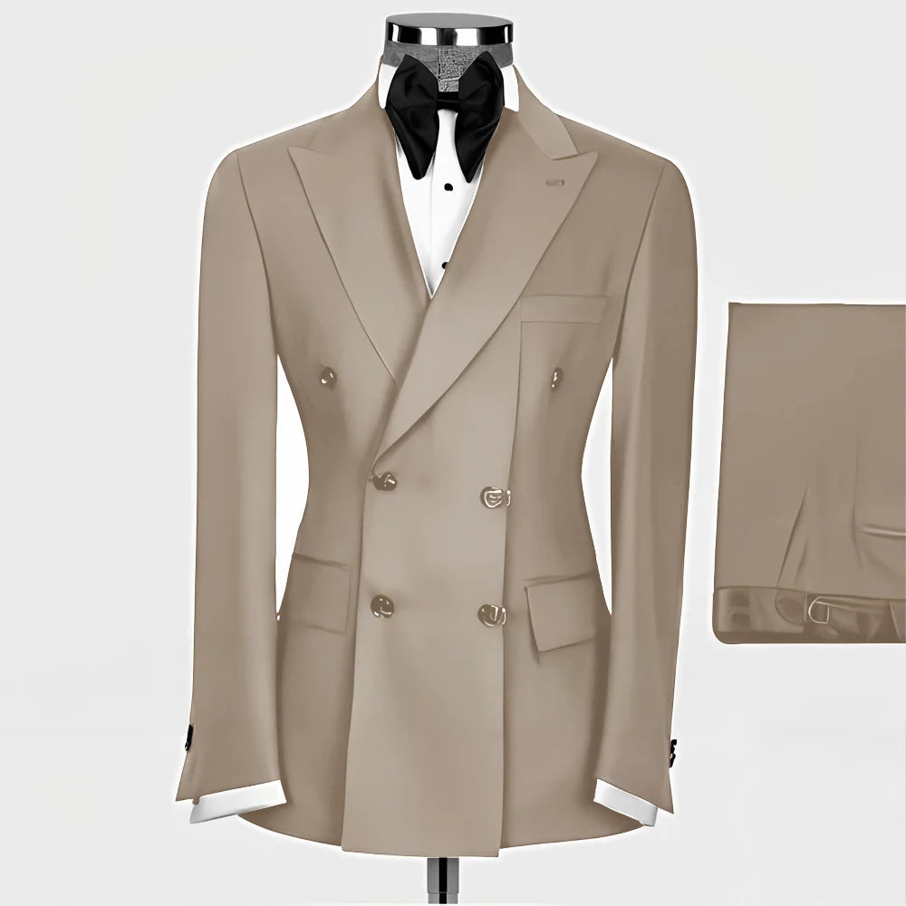 Costume Homme 2 Pièces Slim Fit – Blazer Revers Pointu, Smoking Mariage & Cérémonie