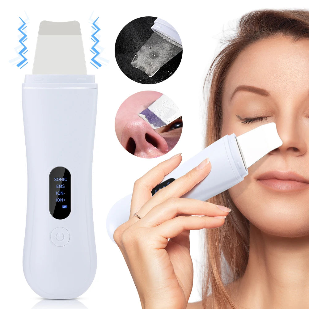 Spatule Ultrasonique Nettoyante Visage | Anti-Points Noirs & Lifting EMS