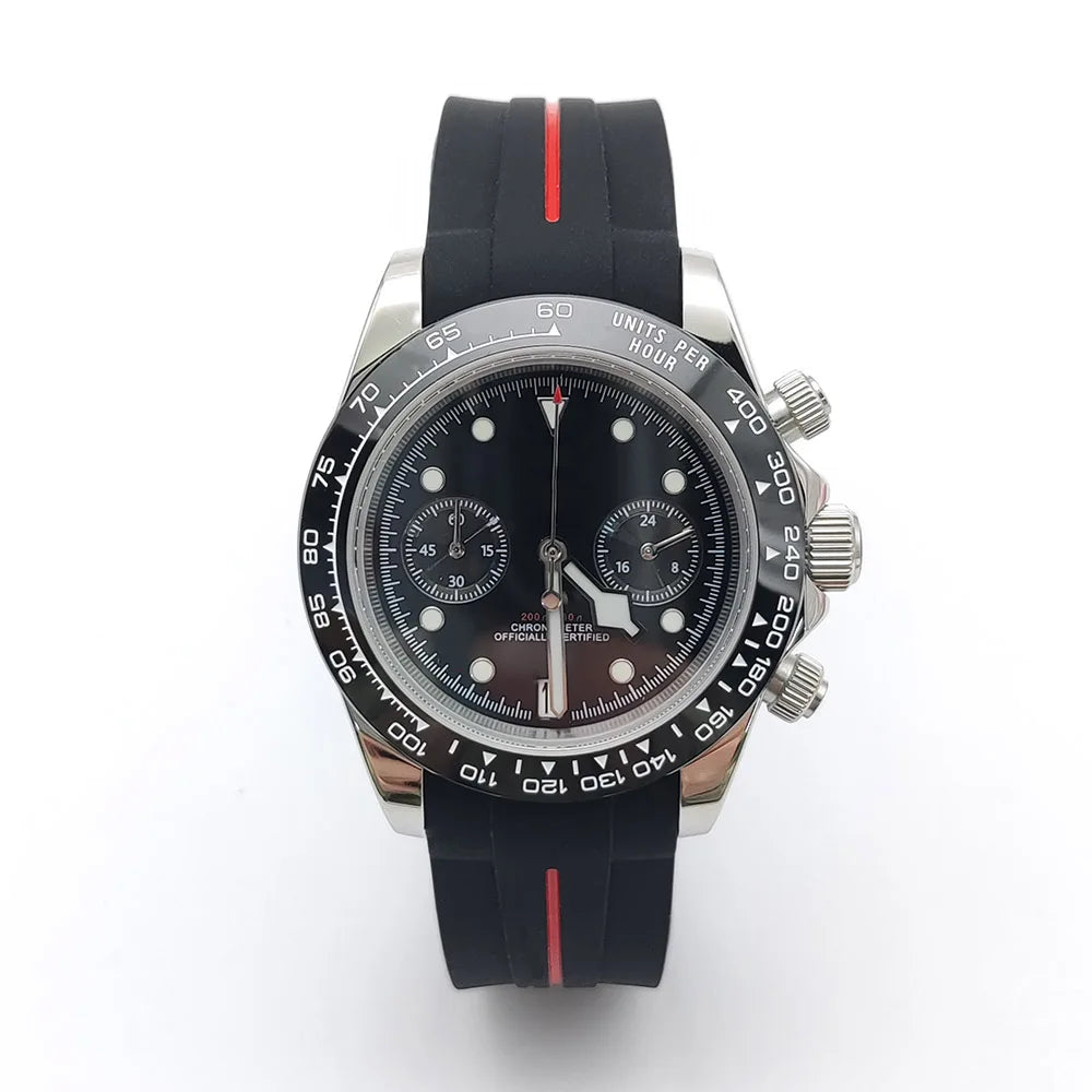 PARNSRPE VK64 Montre Homme Chronographe Quartz Japonais Acier 316L 39,5mm Verre Saphir AR 5 ATM Lumineux – CLEVI Paris