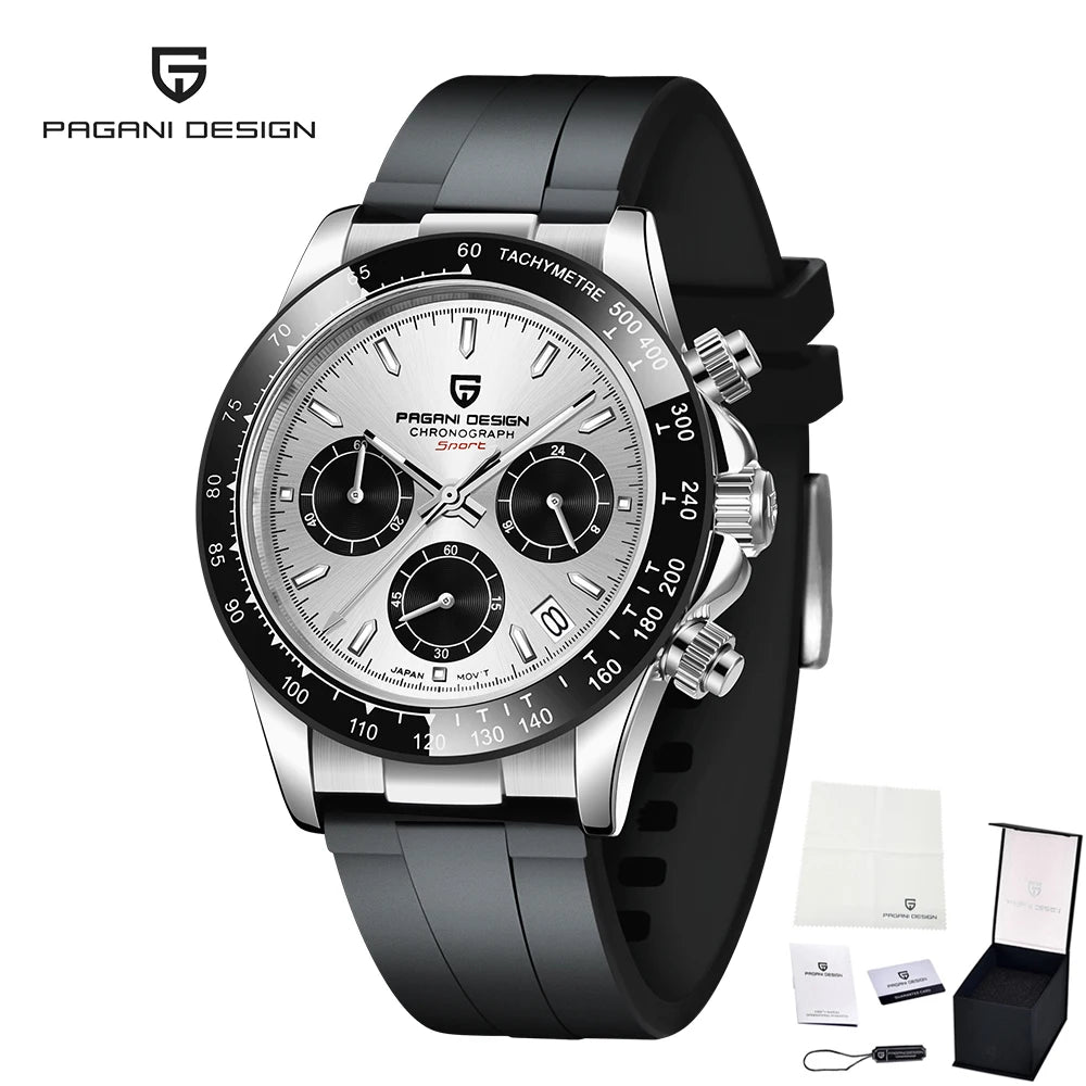 Montre Chronographe Homme Pagani Design PD-1664 Quartz Saphir 100m Caoutchouc – CLEVI Paris